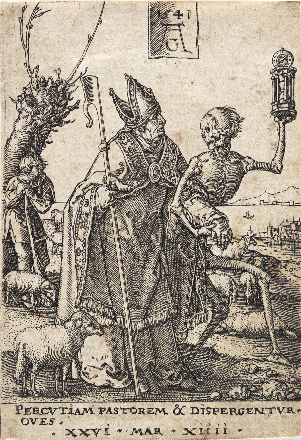 HEINRICH ALDEGREVER Death and the Bishop.
